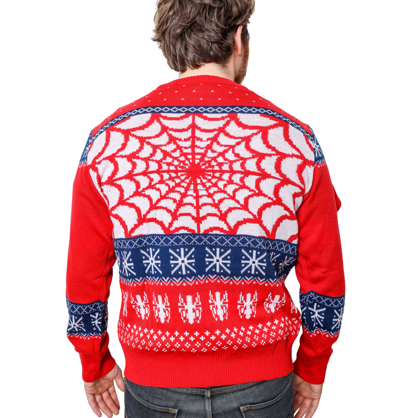 Marvel Spider-Man Symbol Offcially Licesned Adult Holiday Ugly Christmas Sweater