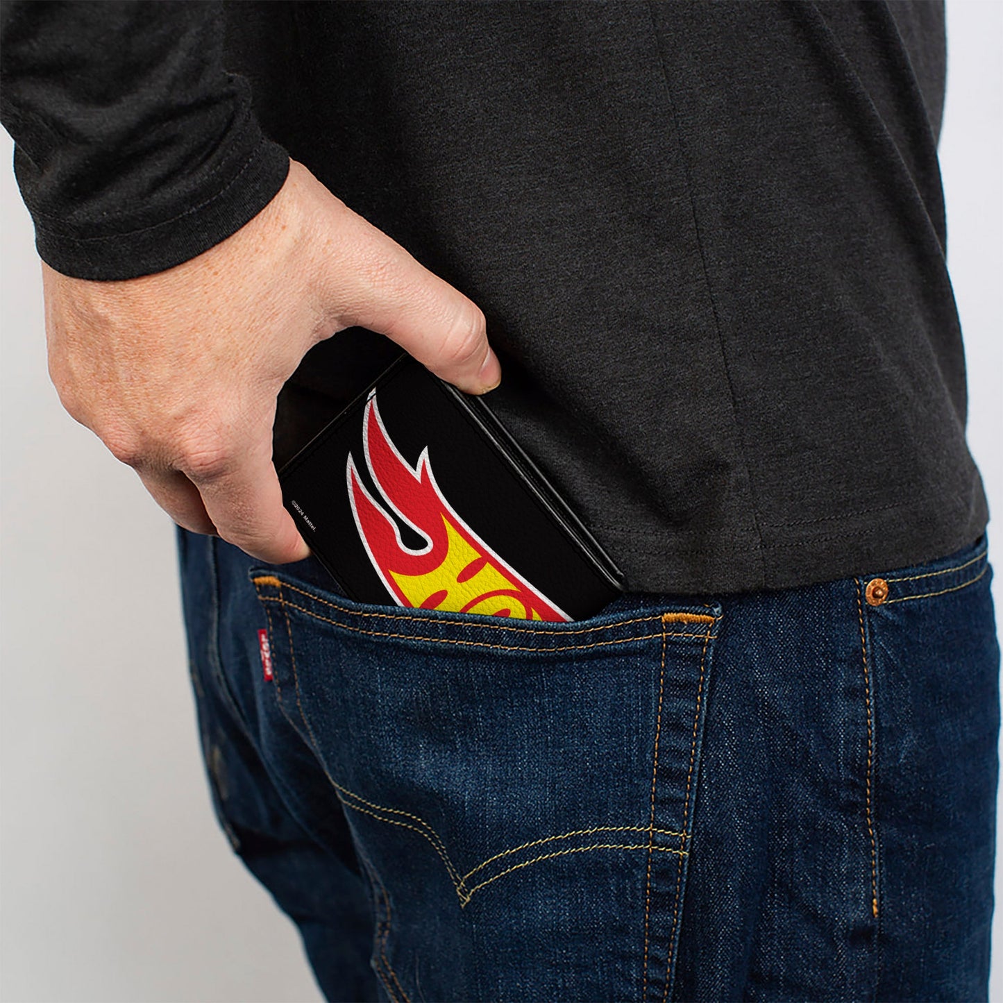 Bi-Fold Wallet - HOT WHEELS Classic Flame Logo Stretch Black/Red/Yellow