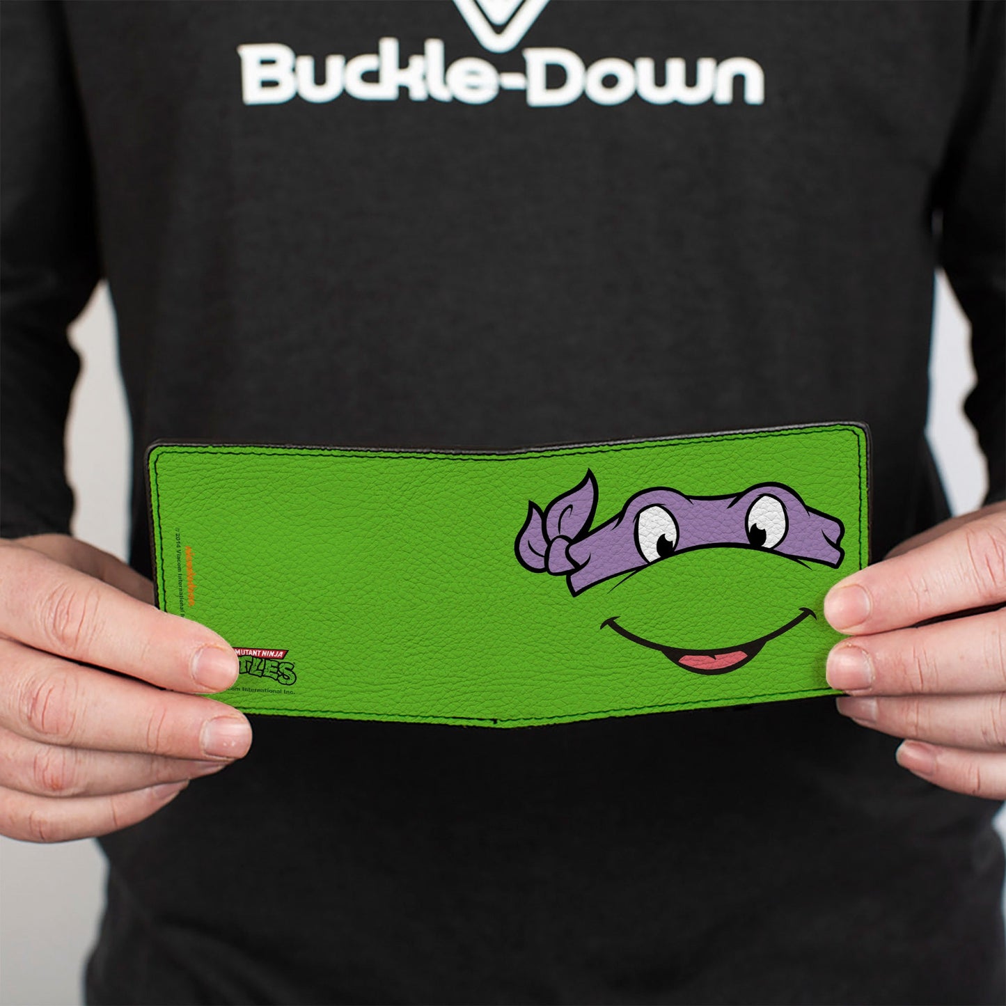 Bi-Fold Wallet - Classic TMNT Donatello Face CLOSE-UP Green Purple