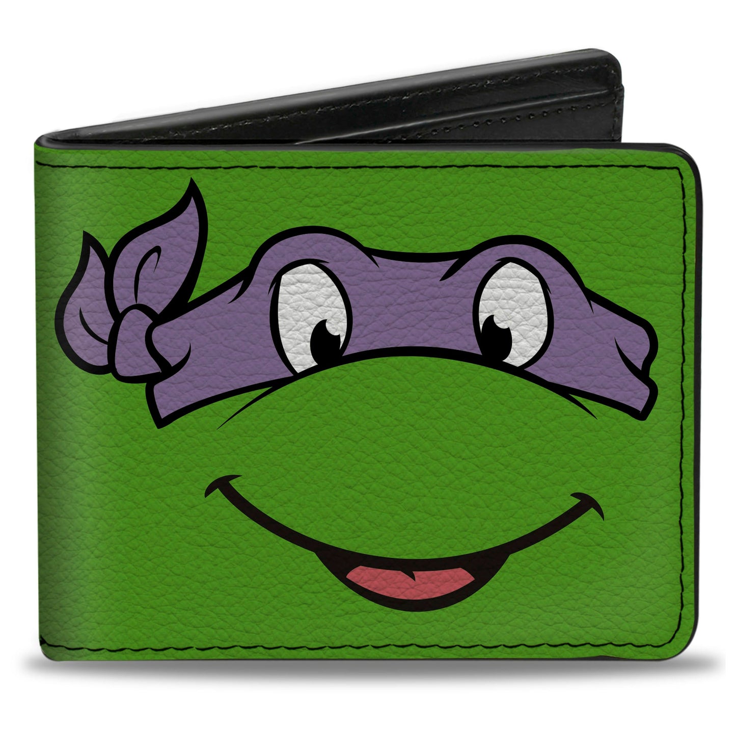 Bi-Fold Wallet - Classic TMNT Donatello Face CLOSE-UP Green Purple