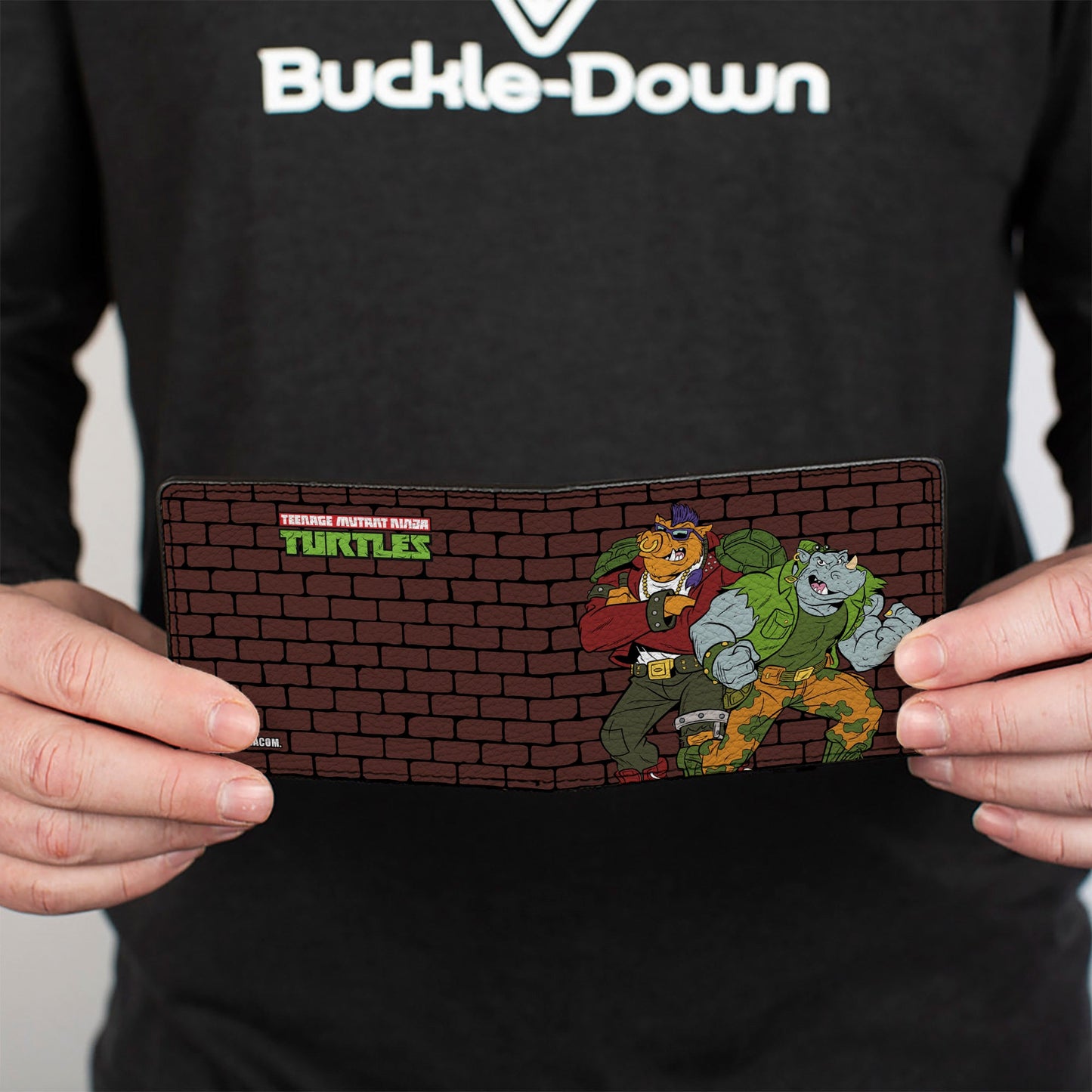 Bi-Fold Wallet - Rocksteady & Bebop Pose + TMNT Logo Bricks