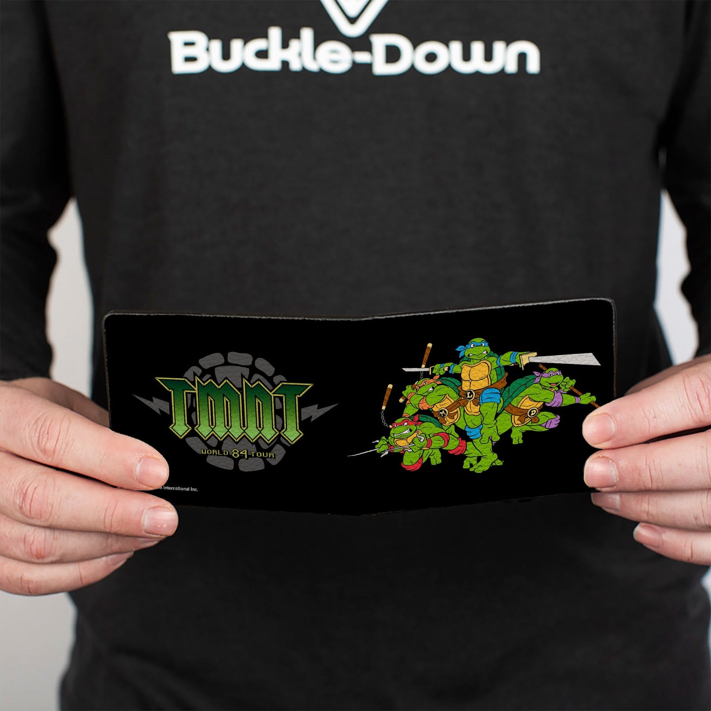 Bi-Fold Wallet - Classic TMNT Group Pose + TMNT WORLD TOUR 84 Black Green