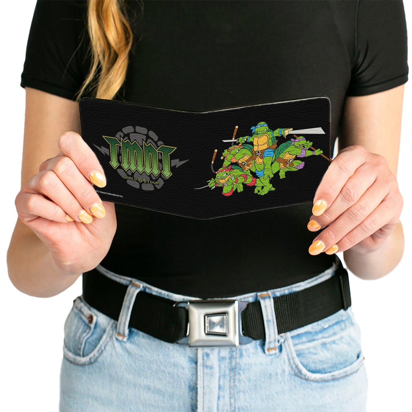Bi-Fold Wallet - Classic TMNT Group Pose + TMNT WORLD TOUR 84 Black Green