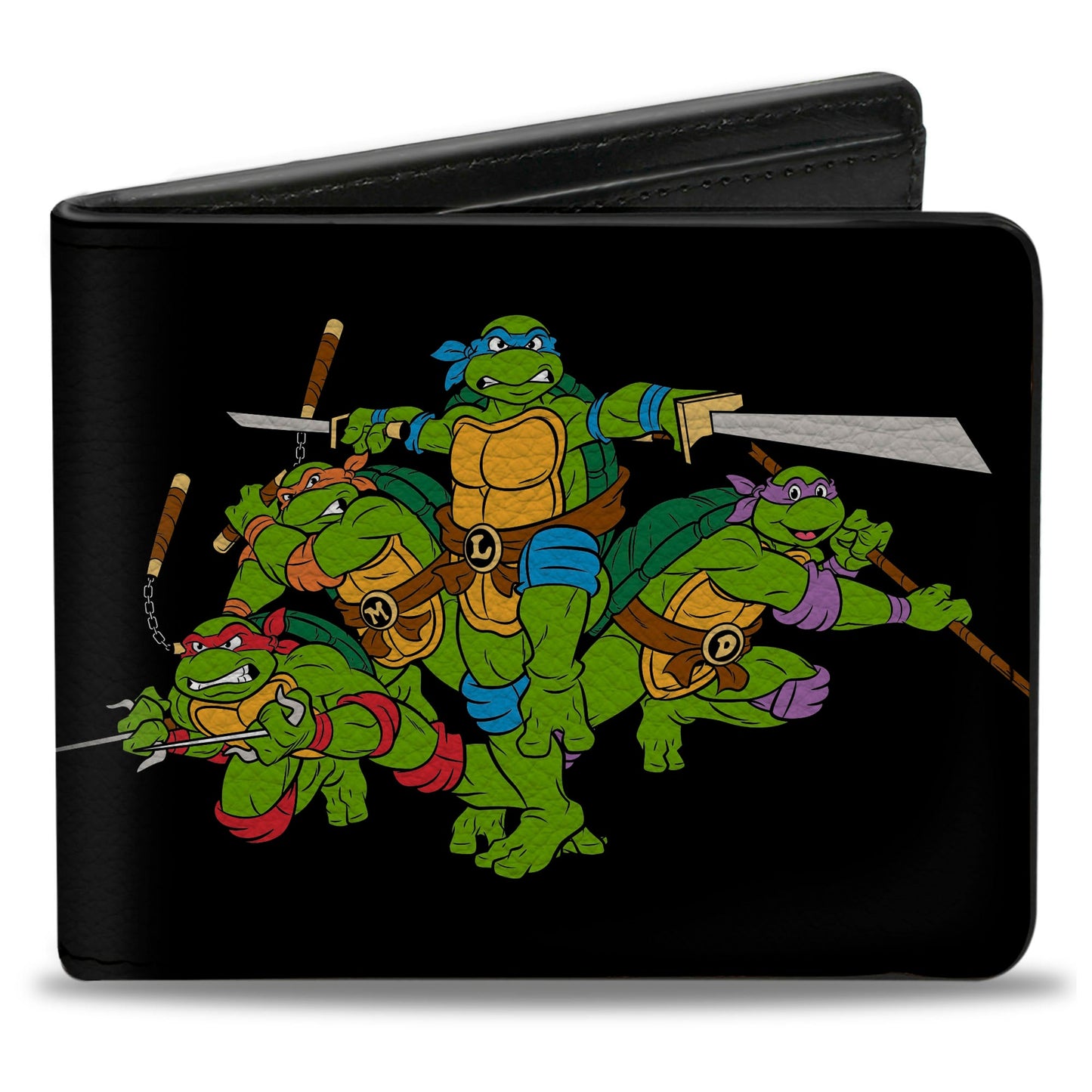 Bi-Fold Wallet - Classic TMNT Group Pose + TMNT WORLD TOUR 84 Black Green