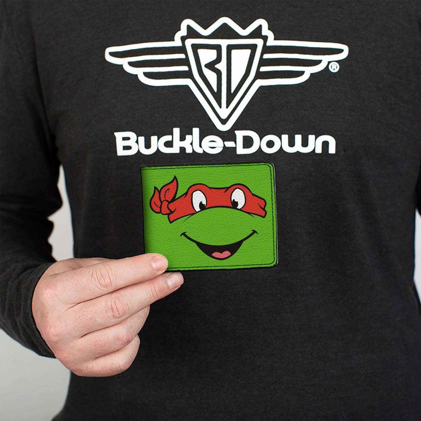 Bi-Fold Wallet - Classic TMNT Raphael Face CLOSE-UP Green Red