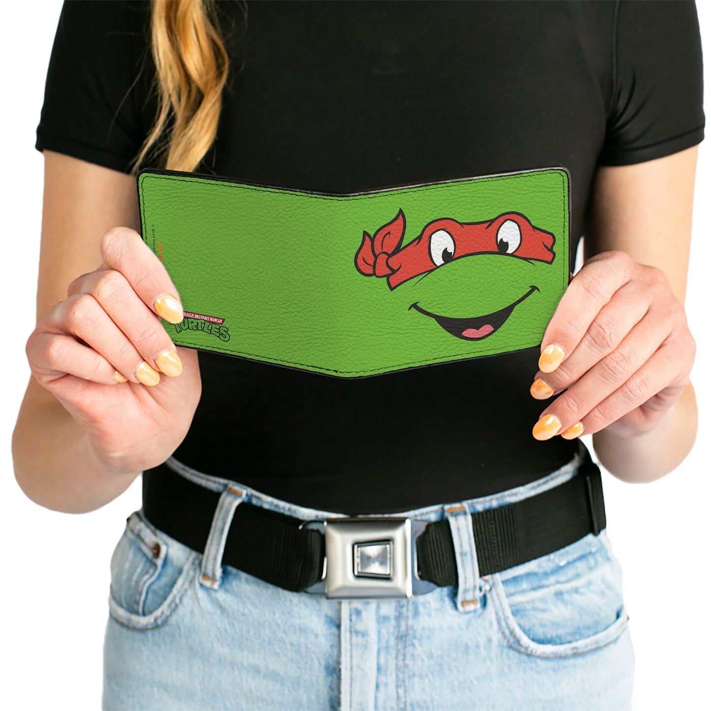 Bi-Fold Wallet - Classic TMNT Raphael Face CLOSE-UP Green Red