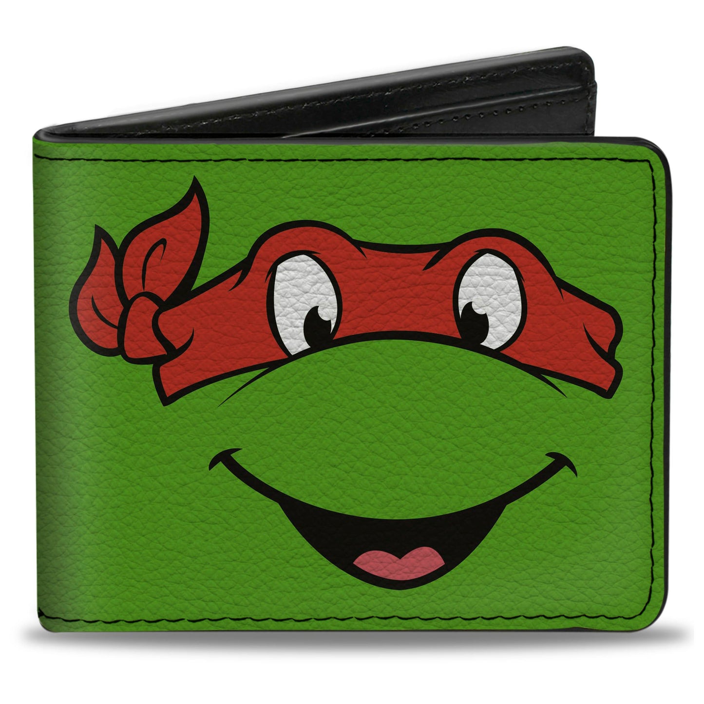Bi-Fold Wallet - Classic TMNT Raphael Face CLOSE-UP Green Red