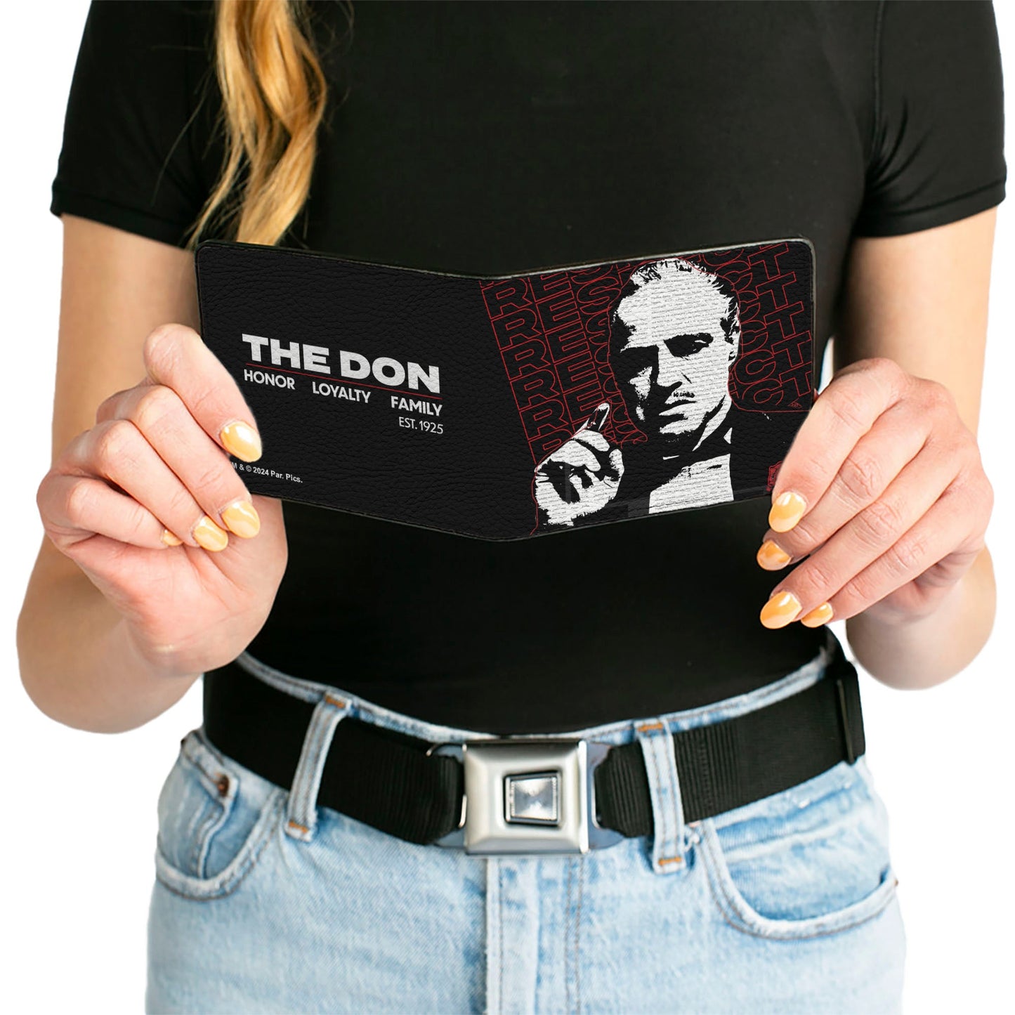 Bi-Fold Wallet - The Godfather Vito Corleone THE DON LOYALTY HONOR FAMILY Black/White/Red