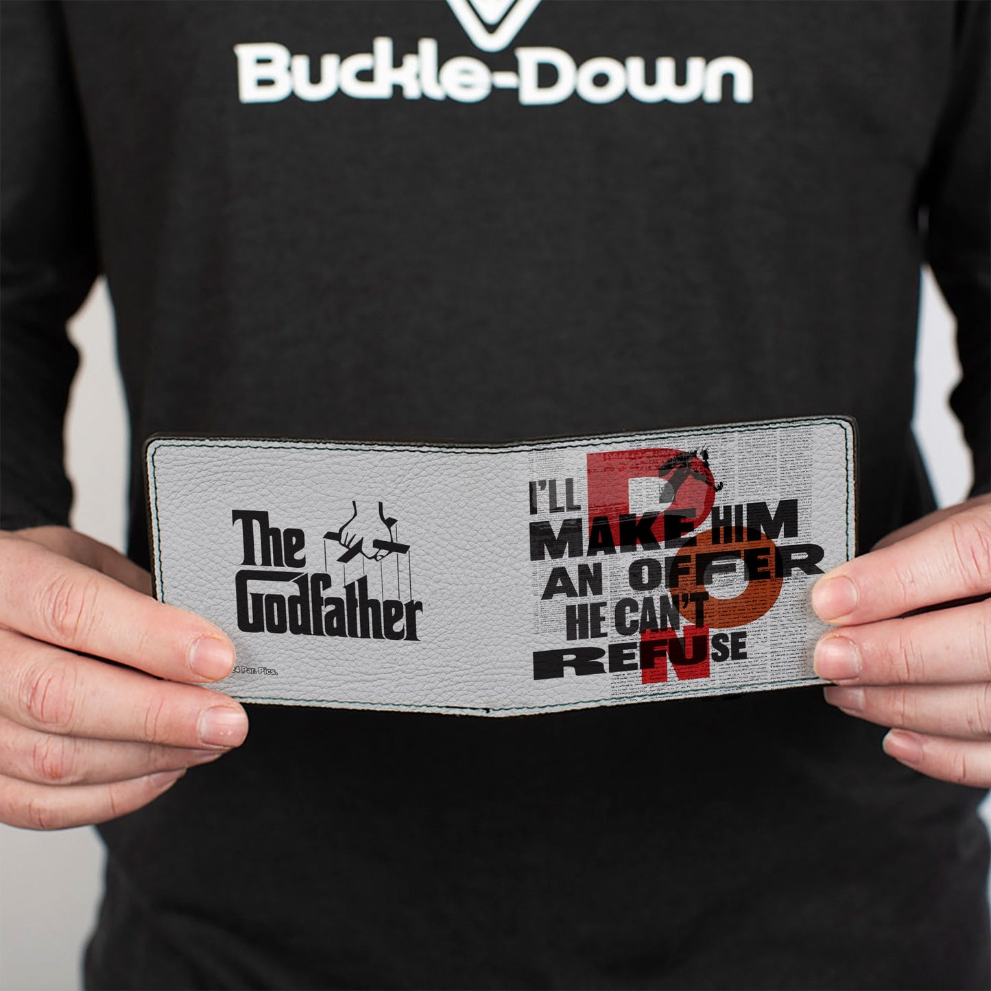 Bi-Fold Wallet - The Godfather I'LL MAKE HIM AN OFFER and Title Logo News Print White/Black/Red