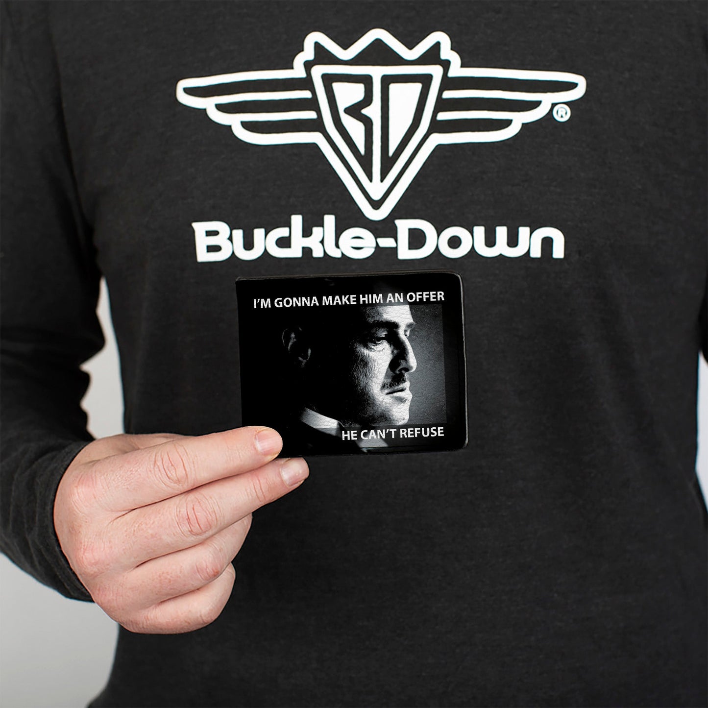 Bi-Fold Wallet - The Godfather Vito Corleone I'M GONNA MAKE HIM AN OFFER Pose Black/White