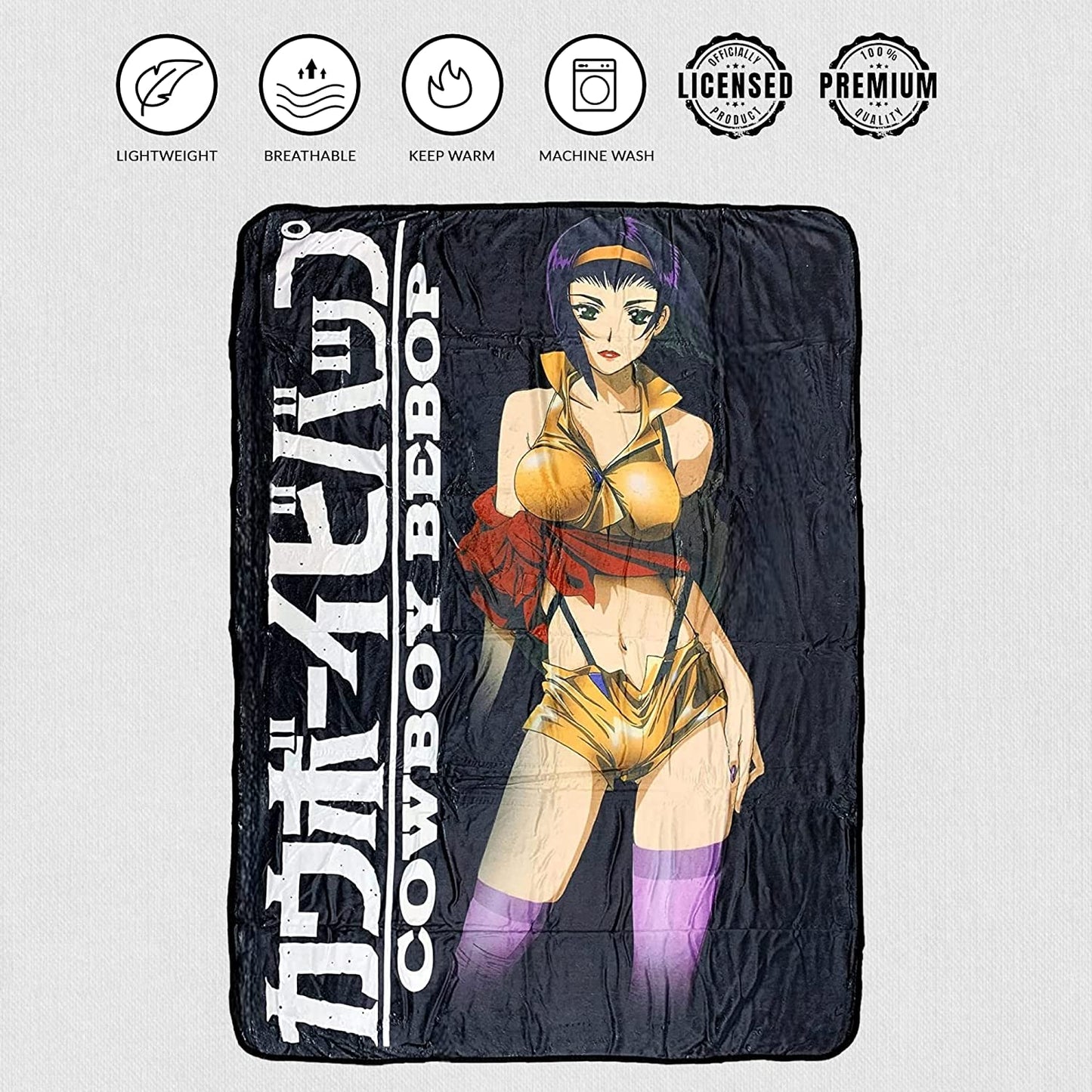 Cowboy Bebop Faye Valentine Standing Fleece Throw Soft Lightweight Blanket 45x60 Inches