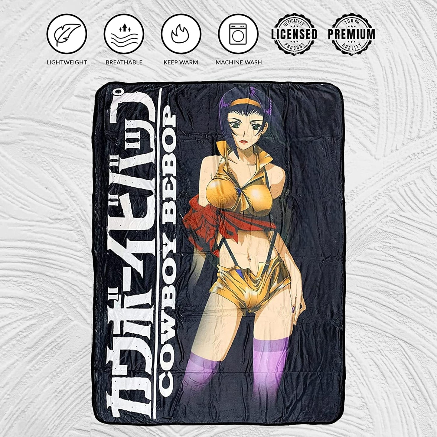 Cowboy Bebop Faye Valentine Standing Fleece Throw Soft Lightweight Blanket 45x60 Inches