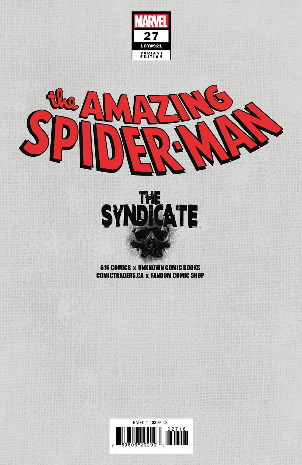 Amazing Spider-Man #27 Tiago Da Silva (616) Exclusive Var (06/28/2023)