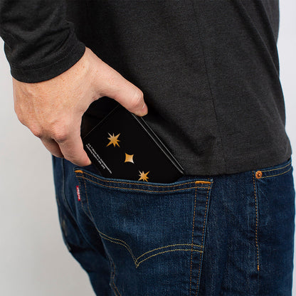 Bi-Fold Wallet - Harry Potter THE DEATHLY HALLOWS Symbol THREE BROTHERS LONGING POWER HUMILITY Tattoo Black