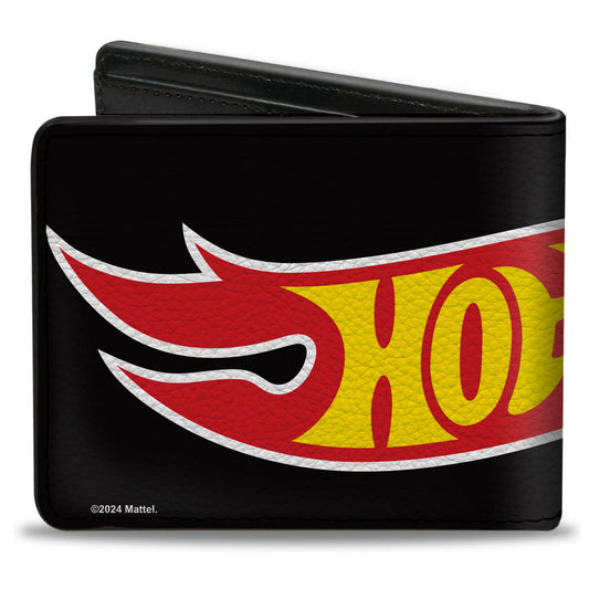 Bi-Fold Wallet - HOT WHEELS Classic Flame Logo Stretch Black/Red/Yellow