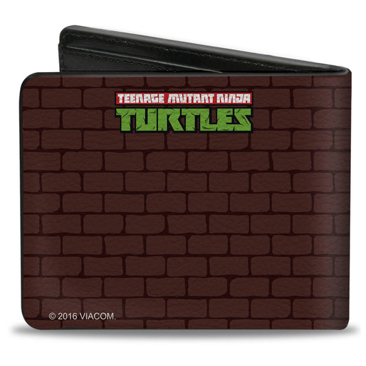 Bi-Fold Wallet - Rocksteady & Bebop Pose + TMNT Logo Bricks