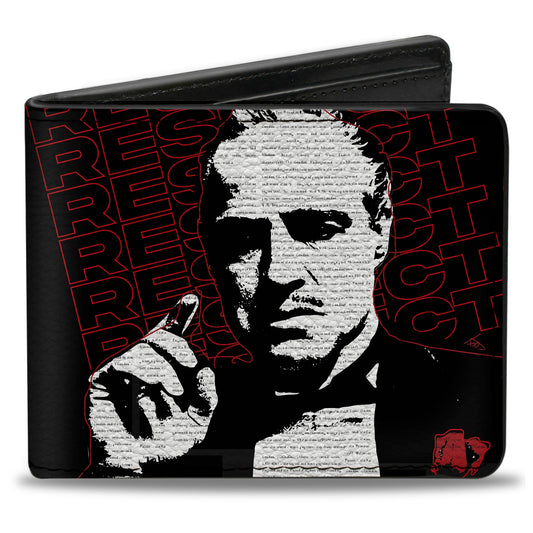 Bi-Fold Wallet - The Godfather Vito Corleone THE DON LOYALTY HONOR FAMILY Black/White/Red
